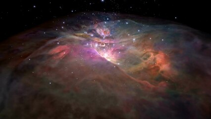 Wall Mural - Flight Through Orion Nebula. Elements of this image furnished by NASA.
