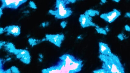 Poster - Black background with red and blue spots appearing. Motion. Neon spots in abstraction that slowly appear on a dark background.