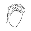 © Elala 9161 - Continuous one line drawing of adult man portrait with beard and mustache. Fashionable men's style vector illustration. Sad guy in profile hand drawn contour sketch clip art.