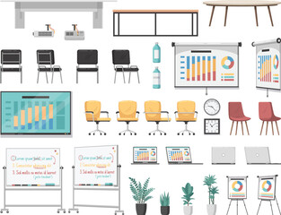 Meeting Room Cartoon Set