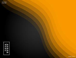 Wall Mural - Elegant Smooth paper background vector. Orange gradient wavy background