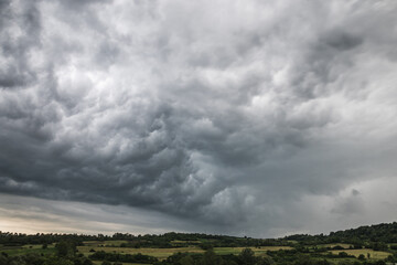 Storm clouds over the rural area of western Serbia