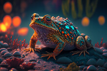 Crazy Colorful Toad, Frog Prince, Generative Ai