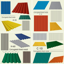 Corrugated Sheet Metal In Vector