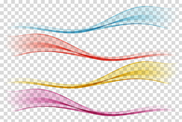 Wall Mural - Set of colored abstract wave design elements, abstract flow of wavy lines, wave shape.