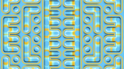 Aufkleber - Abstract cartoon pipeline in motion. 3d rendering digital animation 4K UHD