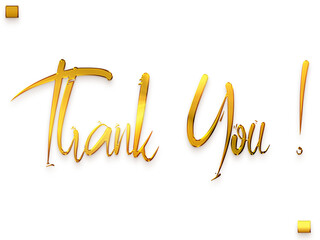 Wall Mural - Thank You ! Transparent PNG Gold Brush Typography Text 