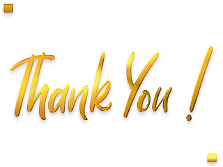 Wall Mural - Thank You ! Transparent PNG Gold Typography Text 