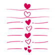 Set of dividers with hearts. Vector illustration