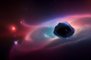 Space nebula in galaxy of universe as background - Generative AI