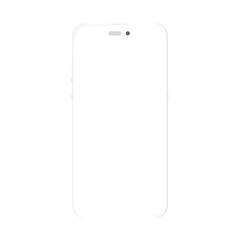 Wall Mural - white mobile iphone isolated mockup with white screen on white background , vector illustration