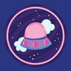 Wall Mural - space ufo badge