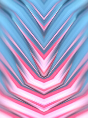 Poster - Symmetrical trendy geometric pattern with neon colored texture. 3d rendering digital illustration