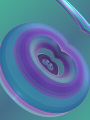 Poster - Neon color magical shape. Digital background. Abstract modern art design. 3d rendering digital illustration