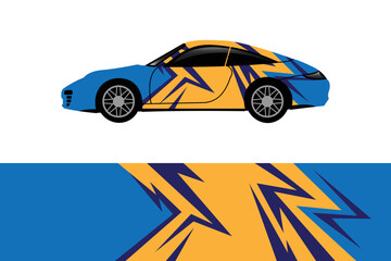 Car wrap decal designs. Abstract racing and sport background for racing livery or daily use car vinyl sticker.