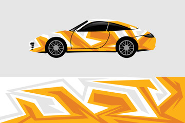 Car wrap decal designs. Abstract racing and sport background for racing livery or daily use car vinyl sticker.