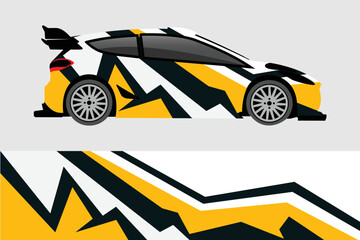 Car decal design vector. Graphic abstract stripe racing background kit designs for wrap vehicle, race car