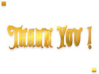 Wall Mural - Thank You ! Transparent PNG Gold Typography Bold Text 