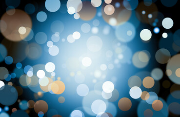 Wall Mural - blue and orange lights on a dark background. bokeh