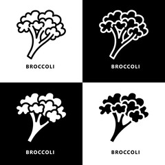 Sticker - Broccoli vegetables Icon Logo. Vegetable Organic Fresh Symbol Illustration