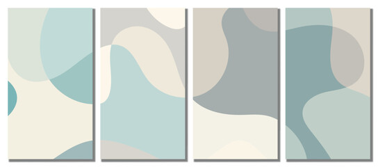 Wall Mural - Abstract wavy set background. Design with pastel color. Vector illustration design.
