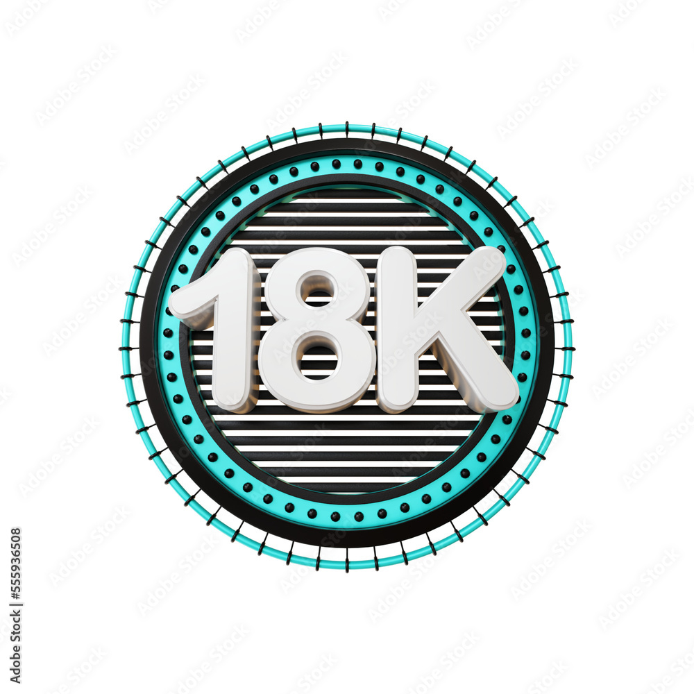 18k numeric with stage 3d Rendering Stock Illustration | Adobe Stock