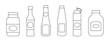 Sauce of bottle vector illustration isolated on white background .Outline set icon sauce for bbq . Bottle seasoning outline set .