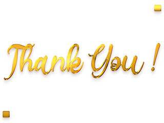 Wall Mural - Thank You ! Transparent PNG Gold Text Cursive Calligraphy 