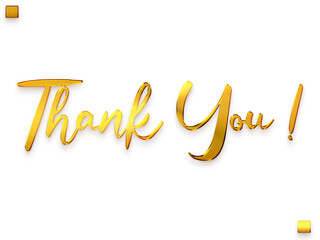 Canvas Print - Thank You ! Transparent PNG Gold Text Bold Calligraphy 