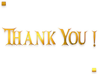 Wall Mural - Thank You ! Transparent PNG Gold Out Line Typography Text 