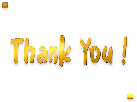 Thank You ! Transparent PNG Gold Typography Grunge Text 