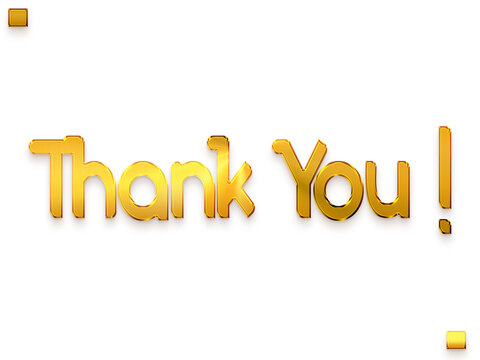 Thank You ! Transparent PNG Gold Bold Calligraphy Text 