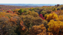 Fall Colors Surround Beams Rock At Linn Run State Park In Ligonier, Pennsylvania. 