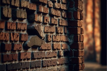 Poster -  a brick wall with a broken arrow on it's side and a brick wall with a broken arrow on it's side. Generative AI