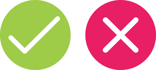 Poster - checkmark and cancel mark icons . tick and cross signs. green checkmark ok and red x icons vector. c