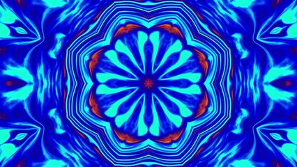 Poster - Kaleidoscope abstract background art motion. Geometric mandala kaleidoscope shape with Seamless looping. multicolor Psychedelic animation design.