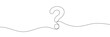 Question mark linear background. One continuous drawing of a question mark. Vector illustration