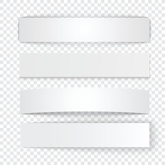 Aufkleber - Set of blank stripe paper banners with realistic shadows on transparent background
