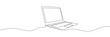 © dariachekman - Single line drawing of laptop gadget isolated on white background. Vector illustration