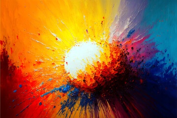 Wall Mural - sun painting ai-generated