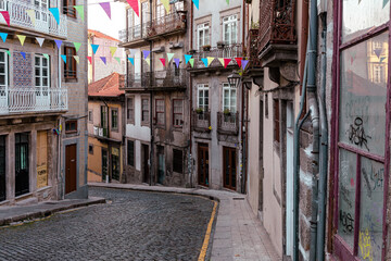 Wall Mural - Porto city near Ribeira over Douro river, Portugal. 