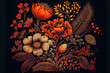 Leinwandbild Motiv Florale Elemente Vintage Background Backdrop Cover AI Art Generative AI Digital ART
