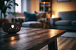 © wernerimages - wooden table and blurry background of comfortable living room