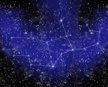 Outline Of Constellation Of Virgo In Night Sky