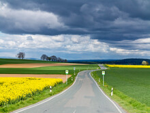 Scenic View Of Highway With Bus Stop, Weser Hills, North Rhine-Westphalia, Germany