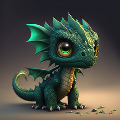 the green baby dragon