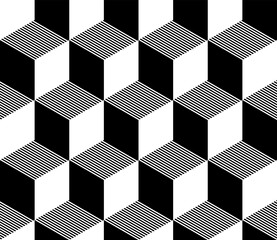 Poster - Isometric cube pattern. Cube geometric seamless p