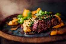 Yummy Beef Grill Steak On A Table, Delicious Food, Chicken Steak, Food Photograph, Food Styling