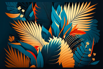 Wall Mural - Tropical design, background, graphic. Generative AI