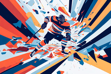 Wall Mural - Ice hockey design, background, graphic. Generative AI